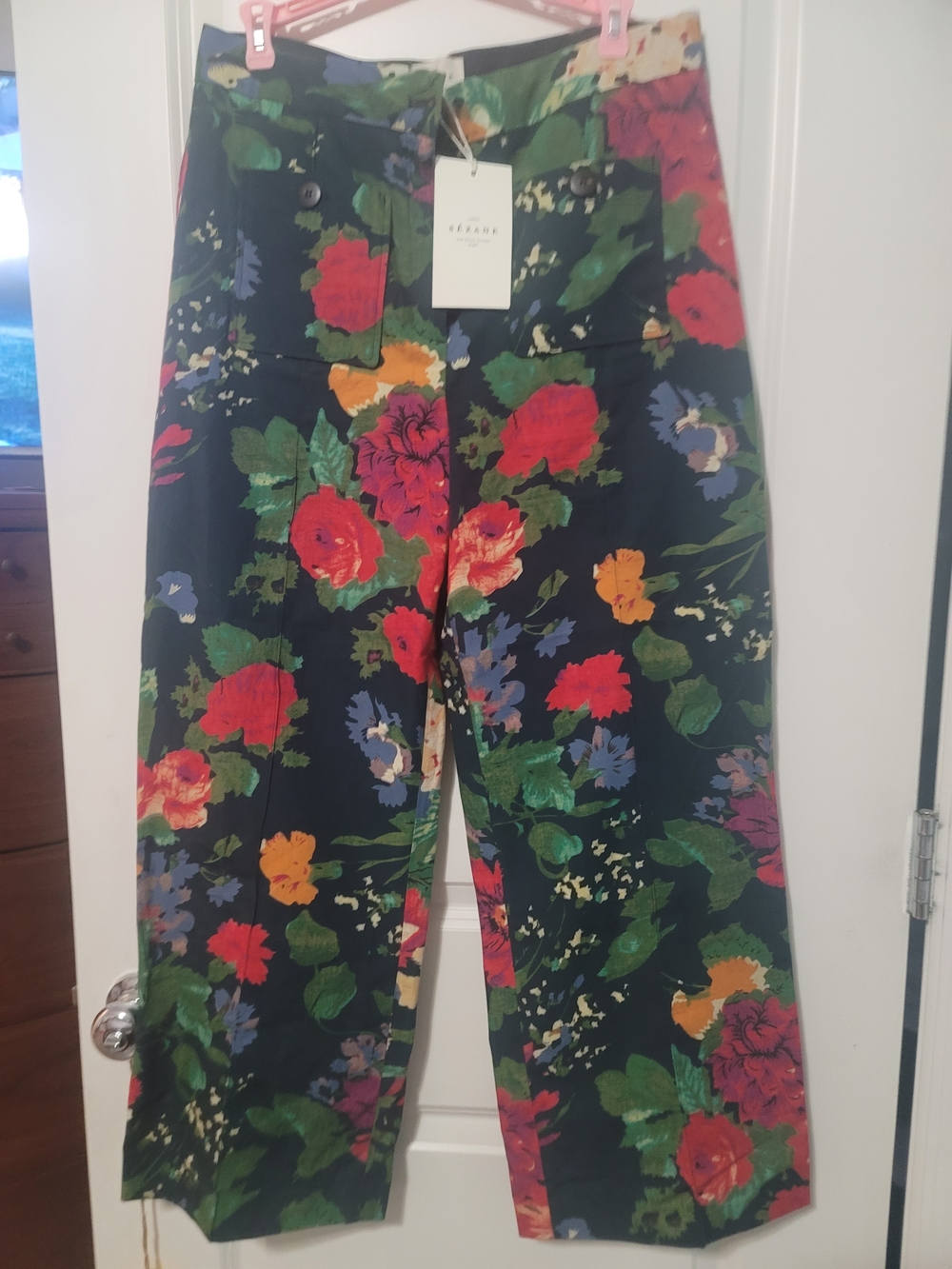 SEZANE Floral Wide-Leg Pants
